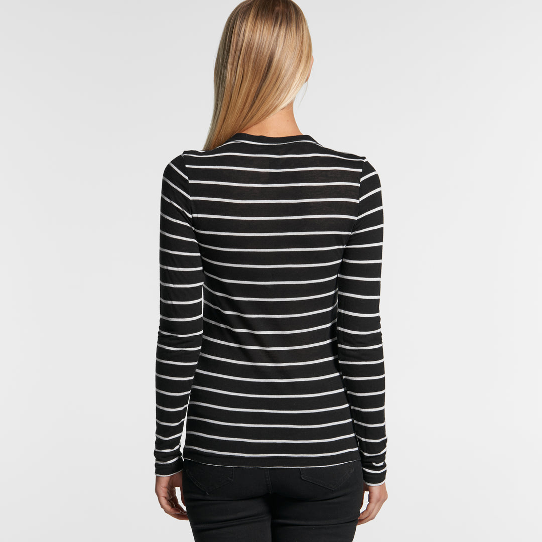 Wo's Fine Stripe L/S Tee