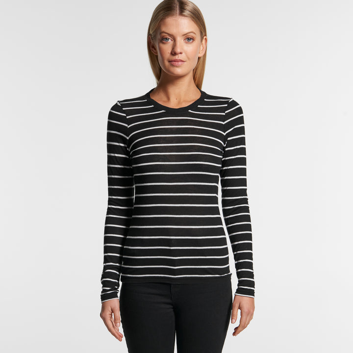 Wo's Fine Stripe L/S Tee