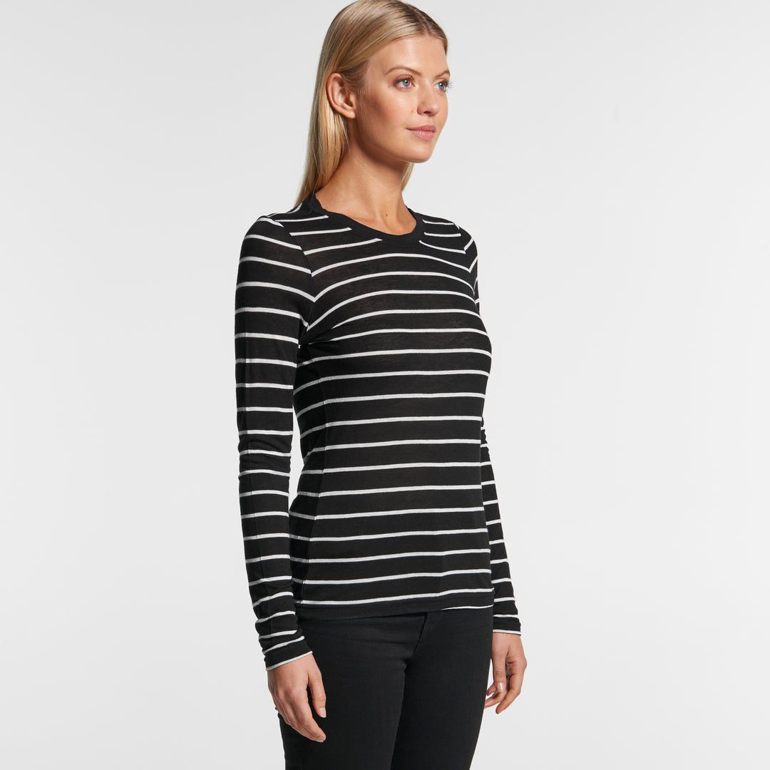 Wo's Fine Stripe L/S Tee