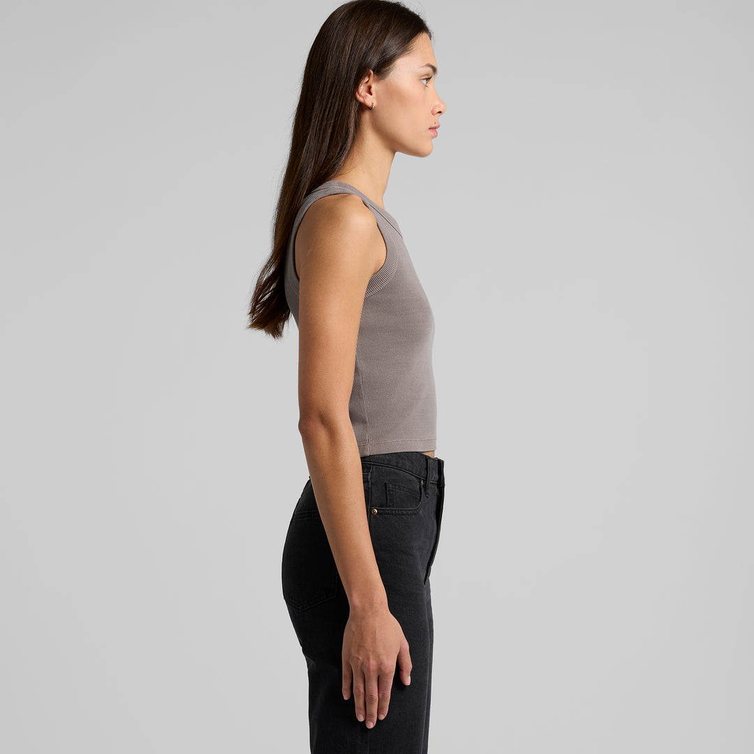 Wo's Faded Organic Rib Crop Tank