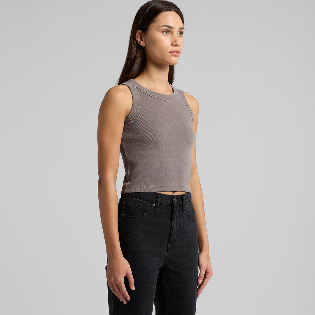 Wo's Faded Organic Rib Crop Tank