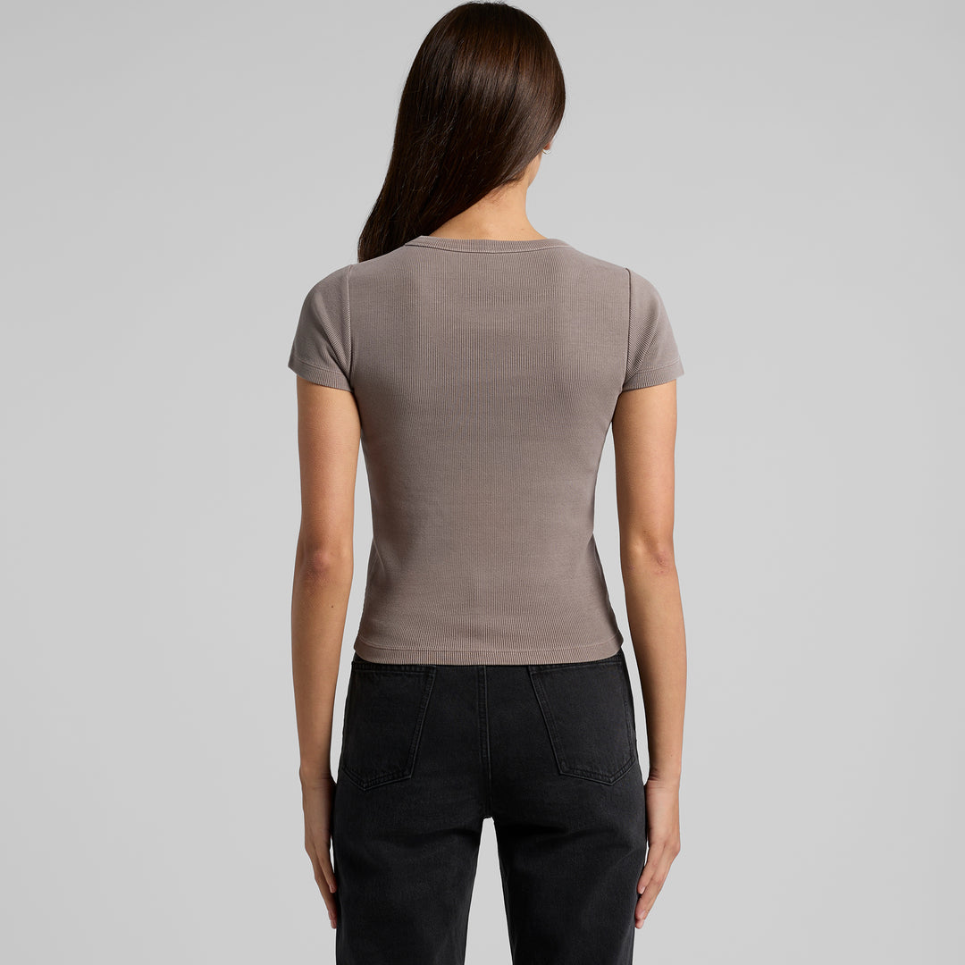 Wo's Faded Organic Rib Tee