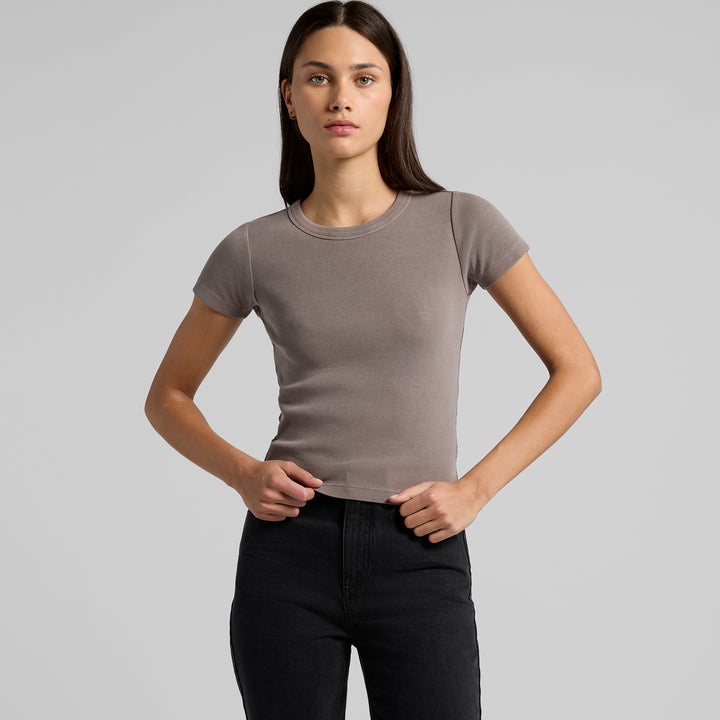 Wo's Faded Organic Rib Tee
