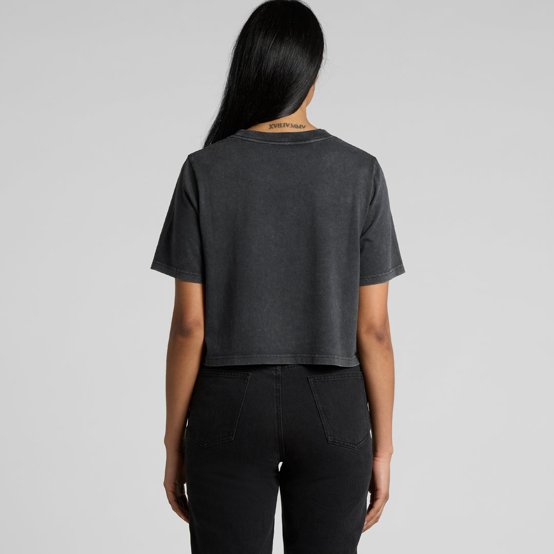 Wo's Stone Wash Heavy Crop Tee