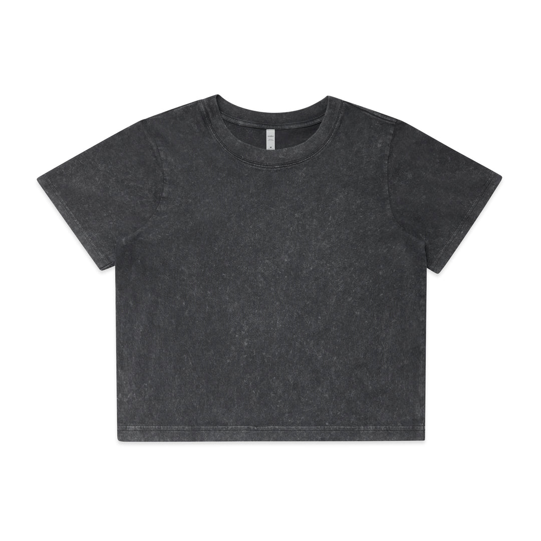 Wo's Stone Wash Heavy Crop Tee