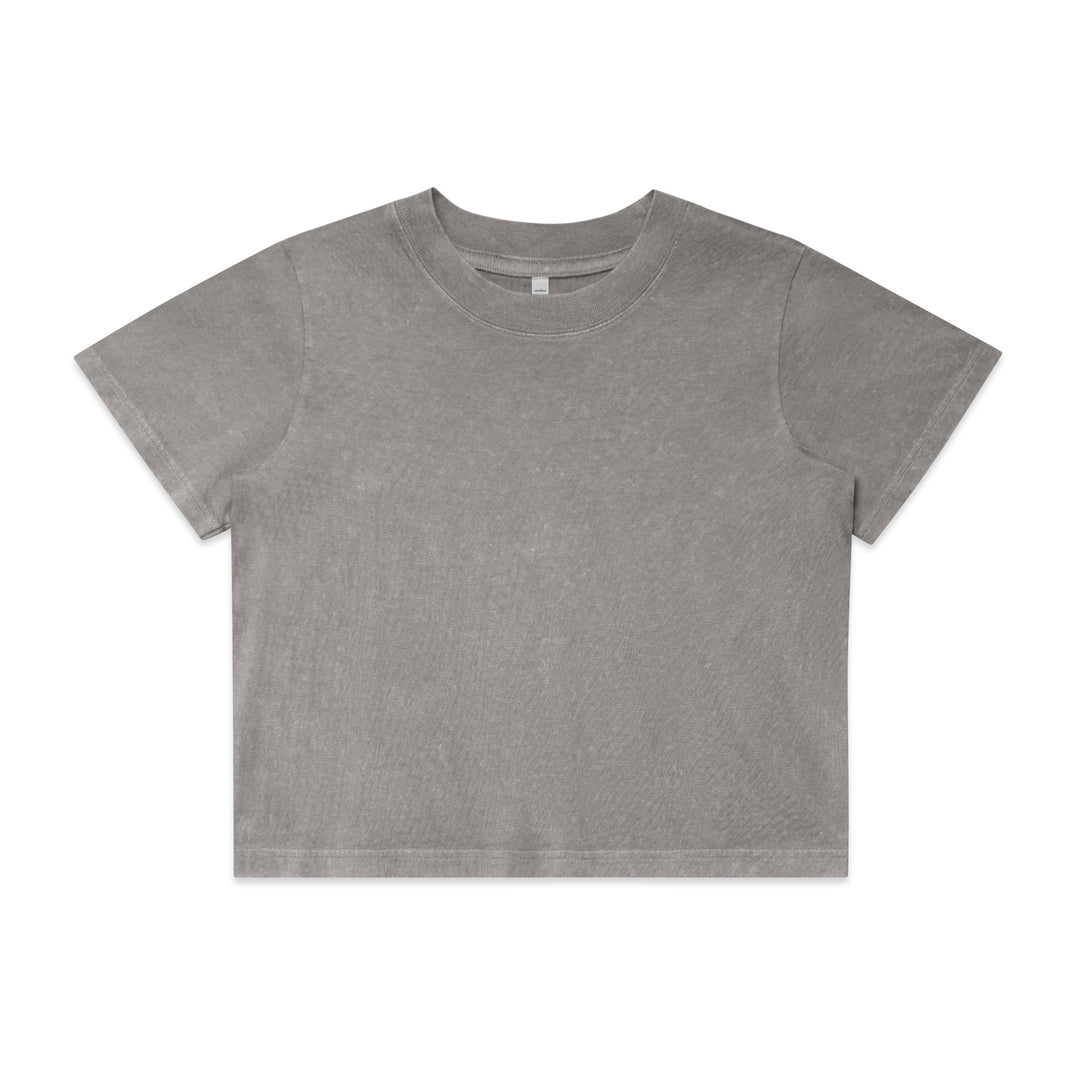 Wo's Stone Wash Heavy Crop Tee